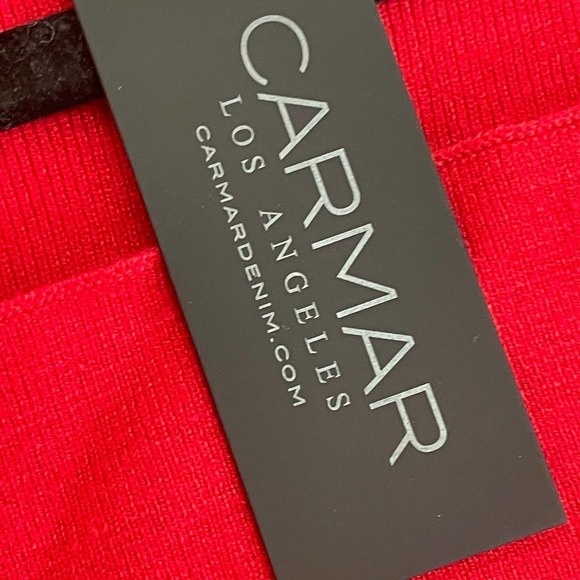 CARMAR Los Angeles Rib-Knit Turtleneck Top Sweater Red Women's Size S NWT - Picture 11 of 11